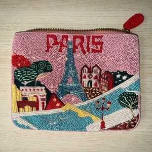 Anthropologie Daniella Manini Paris Beaded Zip Pouch, NWOT